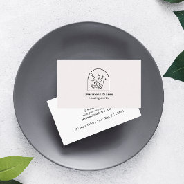 Minimalistische schoonmaak huis diensten Logo roze Visitekaartje