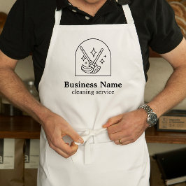 Minimalistische schoonmaak huis diensten Logo Schort