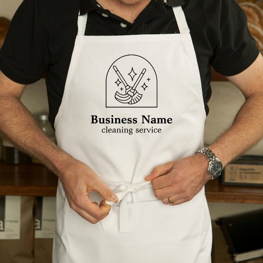 Minimalistische schoonmaak huis diensten Logo Schort