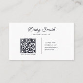 Minimalistische Schoonmaakdienst Logo QR Code Visitekaartje (Achterkant)