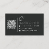 Minimalistische Schoonmaakdienst QR CODE Merkident Visitekaartje (Achterkant)