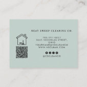 Minimalistische Schoonmaakdienst QR CODE Merkposit Visitekaartje (Achterkant)
