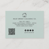Minimalistische Schoonmaakdienst QR CODE Merkposit Visitekaartje (Achterkant)