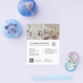 Minimalistische Schoonmaakdiensten QR Zakelijk Flyer (Enkel)