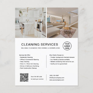 Minimalistische Schoonmaakdiensten QR Zakelijk Flyer