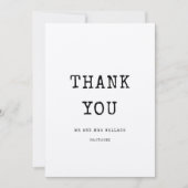  minimalistische schrijfmachine Dank u wel Kaart (Voorkant)