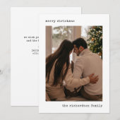 Minimalistische Schrijfmachine Foto Kerstkaart (Voorkant / Achterkant)