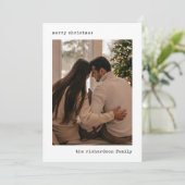 Minimalistische Schrijfmachine Foto Kerstkaart (Staand voorkant)