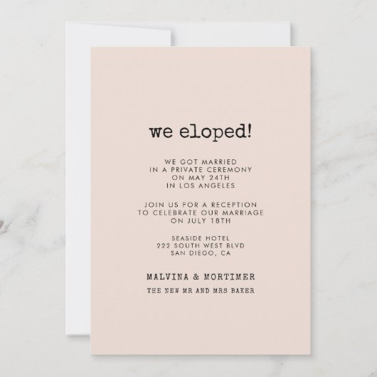  minimalistische schrijfmachine Gewoon gehuwde kaa Kaart (Voorkant)