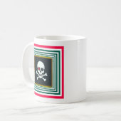 Minimalistische schurk met kruisbeenderen koffiemok (Voorkant links)