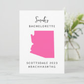 Minimalistische Scottsdale Bach-feest Itinerary Kaart (Staand voorkant)