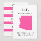 Minimalistische Scottsdale Bach-feest Itinerary Kaart (Voorkant / Achterkant)