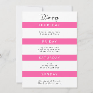 Minimalistische Scottsdale Bach-feest Itinerary Kaart