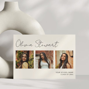 Minimalistische script Afstuderen fotocollage Aankondiging