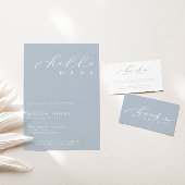 Minimalistische Script Baby shower boeken voor Bab Plaatskaartje