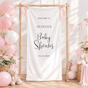 Minimalistische script baby shower welkomstbord spandoek
