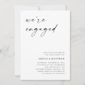 Minimalistische Script Black & White Engagement Pa Kaart (Voorkant)