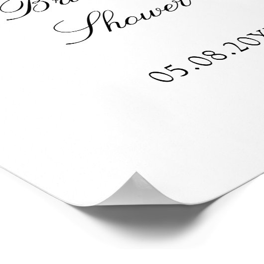 Minimalistische script bruidsfeest welkomstposter poster (Hoek)