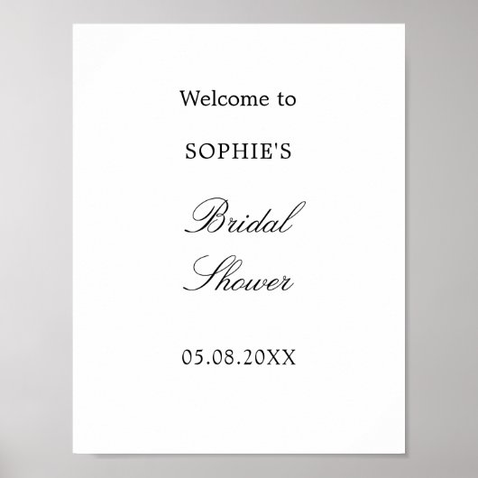 Minimalistische script bruidsfeest welkomstposter poster (Voorkant)