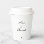 Minimalistische script bruiloft of jubileum papieren bekers (Voorkant)
