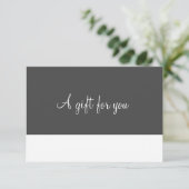 Minimalistische script cadeaubon (Staand voorkant)