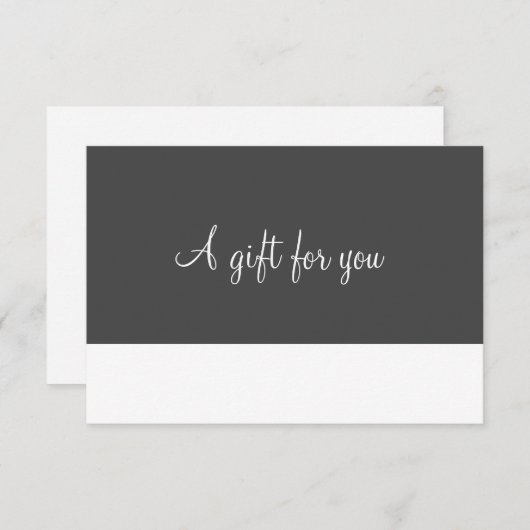 Minimalistische script cadeaubon (Voorkant / Achterkant)