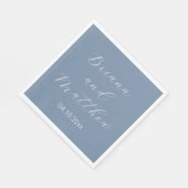 Minimalistische Script Calligrafie Stofblauw Bruil Servet (Hoek)