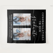 Minimalistische script calligrafie twee foto afstu wandkleed (Voorkant (horizontaal))