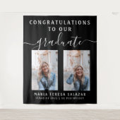 Minimalistische script calligrafie twee foto afstu wandkleed (Voorkant)