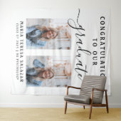 Minimalistische Script Calligrafie Twee Foto Afstu Wandkleed (In Situ (horizontaal))