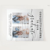 Minimalistische Script Calligrafie Twee Foto Afstu Wandkleed (Voorkant (horizontaal))