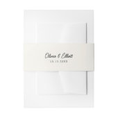 Minimalistische Script Cream Off White Wedding Sui Uitnodigingen Wikkel (Voorkant Voorbeeld)