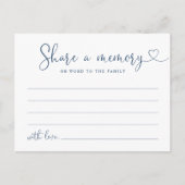 Minimalistische Script Deel een Herinnering Rouwka Briefkaart (Voorkant)