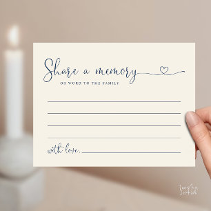Minimalistische Script Deel een Herinnering Rouwka Briefkaart