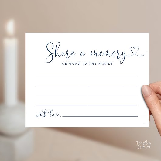 Minimalistische Script Deel een Herinnering Rouwka Briefkaart