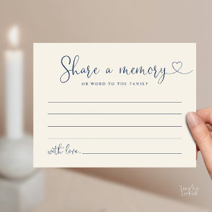 Minimalistische Script Deel een Herinnering Rouwka Briefkaart