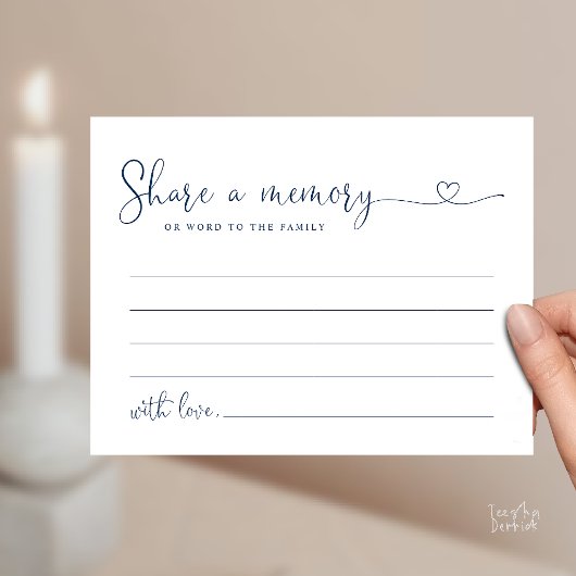 Minimalistische Script Deel een Herinnering Rouwka Briefkaart