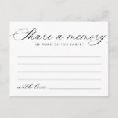 Minimalistische Script Deel een Herinnering Rouwka Briefkaart (Voorkant)
