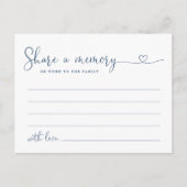 Minimalistische Script Deel een Herinnering Rouwka Briefkaart (Voorkant)