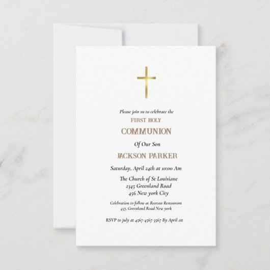 Minimalistische script eerste holy communiqué uitn kaart (Voorkant)