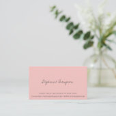 Minimalistische Script Foto Blush Roze Bakkerij Ge Visitekaartje (Staand voorkant)