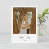 Minimalistische Script Foto Huwelijk  Save The Date (Staand voorkant)