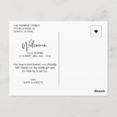 Minimalistische Script Foto Pasgeboren Bedankt Briefkaart (Achterkant)