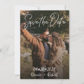 Minimalistische Script Foto Save The Date (Voorkant)