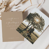 Minimalistische script foto save the date kaart