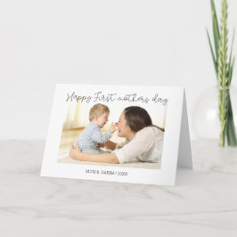 Minimalistische script fotokaart eerste keer mama kaart