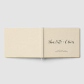Minimalistische script gepersonaliseerde crème bru gastenboek (Volledig)
