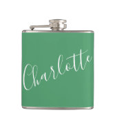 Minimalistische script gepersonaliseerde naam Kell Heupfles (Voorkant)