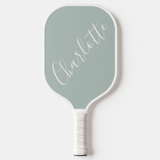 Minimalistische script gepersonaliseerde naam stof pickleball paddle (Voorkant)