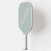 Minimalistische script gepersonaliseerde naam stof pickleball paddle (Links)